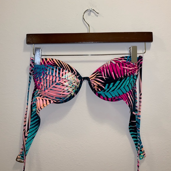 Shade & Shore Mulicolor Tropical Bikini top sz 34B - Picture 3 of 11